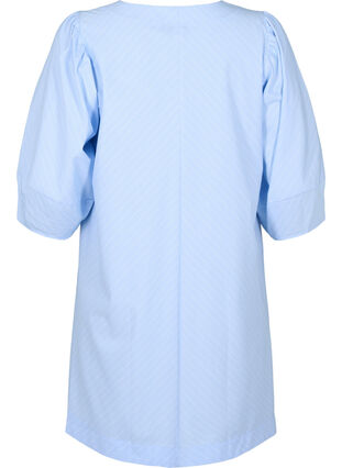 Zizzi Kjole med bindebånd og 3/4 ærmer, Blue Stripe, Packshot image number 1