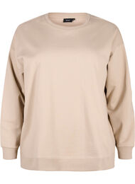 Sweatshirt med rund hals, Simply Taupe