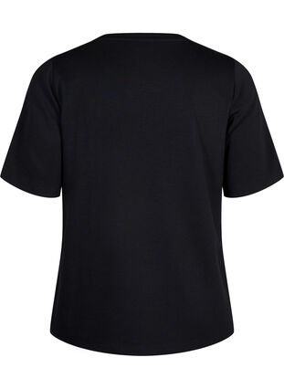 Zizzi T-shirt i modalmix, Black, Packshot image number 1