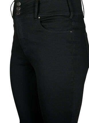 Zizzi Super slim Bea jeans med ekstra høj talje, Black, Packshot image number 2