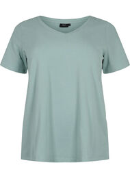 Ensfarvet basis t-shirt i bomuld, Chinois Green