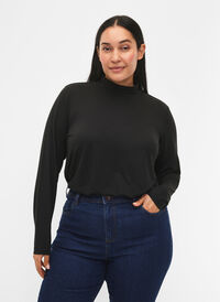 FLASH - Langærmet bluse med turtleneck, Black, Model