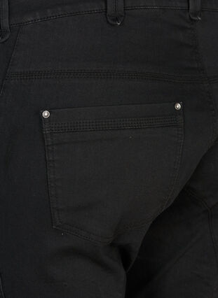 Zizzi Slim fit capri jeans med lommer, Black, Packshot image number 3