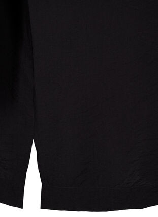 Zizzi Lang skjorte i viskose med korte ærmer, Black, Packshot image number 3