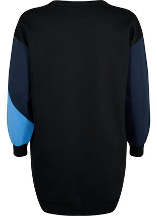 Zizzi Lang sweatshirt med colorblock, Night S. Color Block, Packshot image number 1