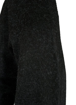 Zizzi Meleret strik cardigan med lommer, Dark Grey Melange, Packshot image number 2