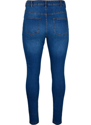 Zizzi Slim fit jeans med sliddetaljer, Blue Denim, Packshot image number 1
