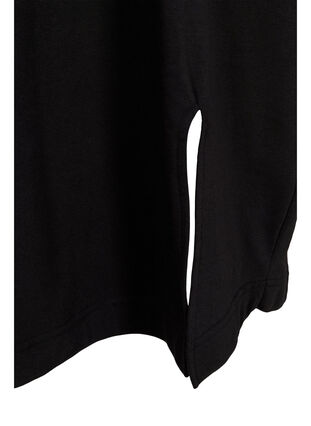 Zizzi Bomulds sweatkjole med lommer, Black, Packshot image number 3