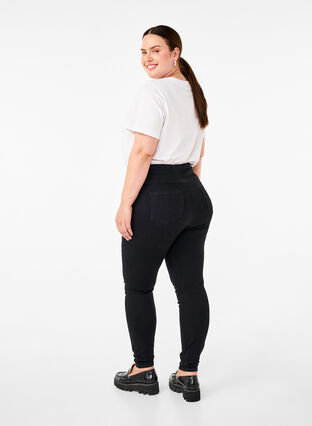 Zizzi Stretchy jeggings med høj talje, Black, Model image number 1