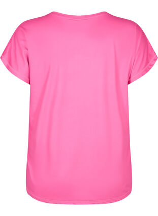 Zizzi Kortærmet trænings t-shirt, Raspberry Rose, Packshot image number 1