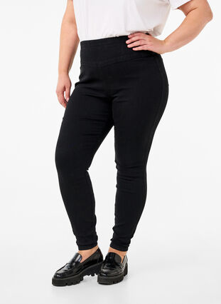 Zizzi Stretchy jeggings med høj talje, Black, Model image number 2