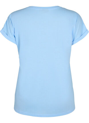 Zizzi Kortærmet t-shirt i bomuldsblanding, Serenity, Packshot image number 1