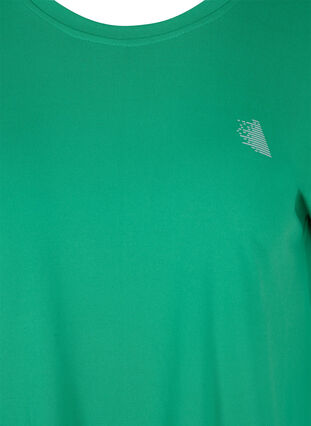Zizzi Ensfarvet trænings t-shirt, Jolly Green, Packshot image number 2