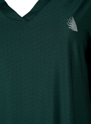 Zizzi Trænings t-shirt med v-hals og mønster, Scarab, Packshot image number 2
