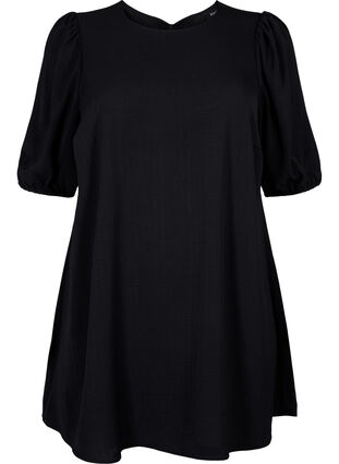 Zizzi Kort kjole med sløjfedetalje bagpå, Black, Packshot image number 0