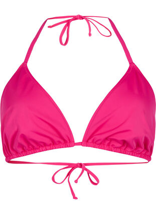 Zizzi Ensfarvet trekants bikini bh, Vivacious, Packshot image number 0