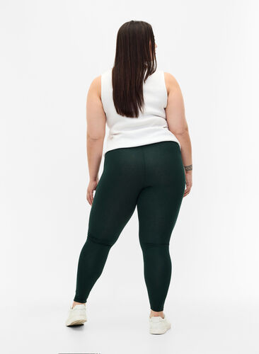 Zizzi Basis leggings i viskose, Scarab, Model image number 1