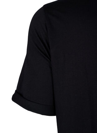 Zizzi T-shirt kjole i bomuld, Black, Packshot image number 3