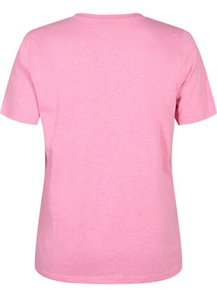 Zizzi Kortærmet basis t-shirt med v-hals, Rosebloom, Packshot image number 1