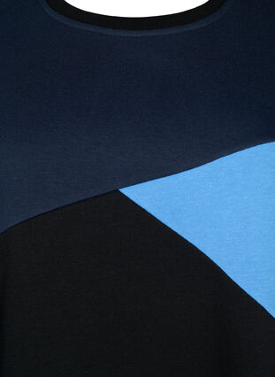 Zizzi Lang sweatshirt med colorblock, Night S. Color Block, Packshot image number 2