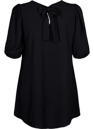 Zizzi Kort kjole med sløjfedetalje bagpå, Black, Packshot image number 1