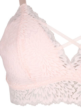 Zizzi Bralette med stringdetalje og blød vattering , Peach Blush, Packshot image number 2