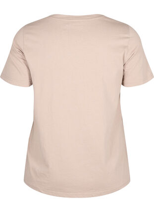 Zizzi T-shirt med motiv, S. Mink w. Text, Packshot image number 1