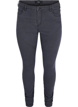Zizzi Højtaljede super slim Amy jeans, Grey Denim, Packshot image number 0