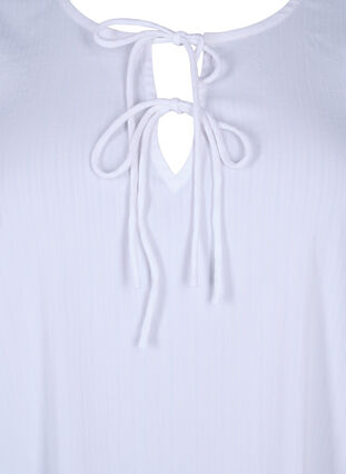 Zizzi Tunika i viskose med bindebånd , Bright White, Packshot image number 2
