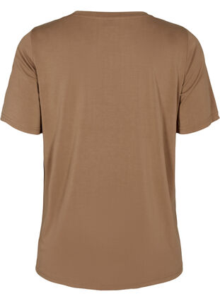 Zizzi T-shirt i TENCEL™ Modal med rund hals, Coca Mocha, Packshot image number 1