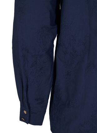 Zizzi Langærmet bluse med broderi, Naval Academy, Packshot image number 3