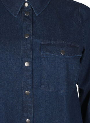 Zizzi Denimjakke med brystlomme, Unwashed Denim, Packshot image number 2