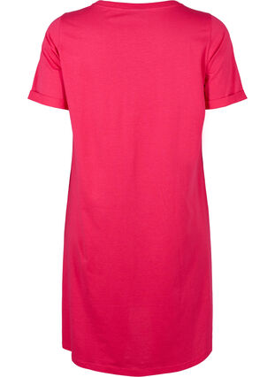 Zizzi T-shirt kjole i bomuld, Bright Rose, Packshot image number 1