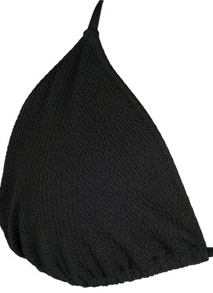 Zizzi Trekants bikini bh med crepe struktur, Black, Packshot image number 2