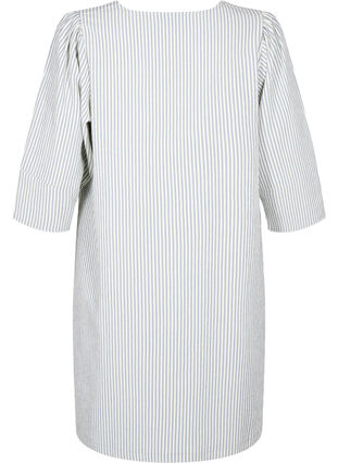 Zizzi Stribet kjole med 3/4 ærmer, Blue Stripe, Packshot image number 1