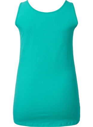 Zizzi Ensfarvet basis top i bomuld, Aqua Green, Packshot image number 1