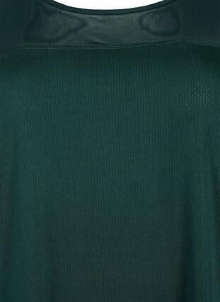 Zizzi Kortærmet trænings t-shirt med mesh, Scarab, Packshot image number 2
