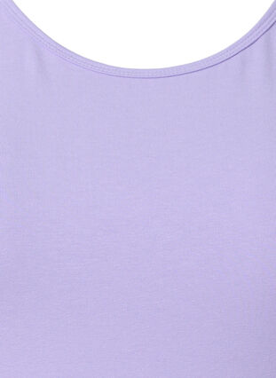Zizzi Ensfarvet basis top i bomuld, Lavender, Packshot image number 2