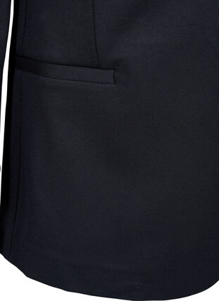 Zizzi Enkel blazer med knaplukning, Black, Packshot image number 3