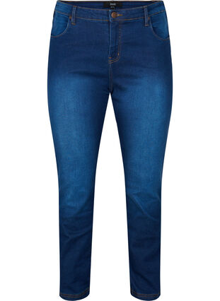 Zizzi Slim fit Emily jeans med normal talje, Blue Denim, Packshot image number 0