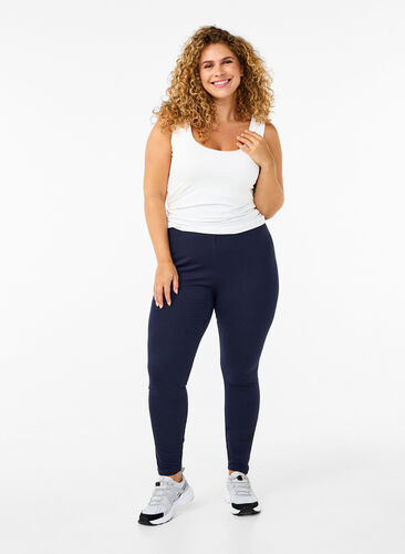 Zizzi Leggings i bomuld med foer, Night Sky, Model image number 0