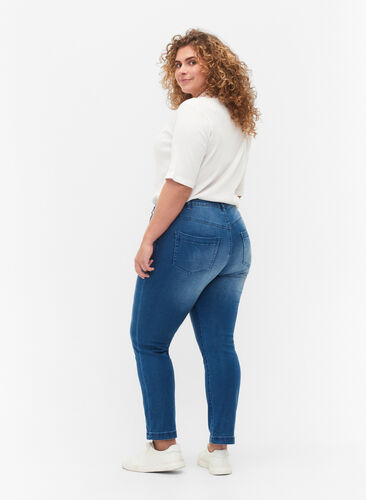 Zizzi Slim fit Emily jeans med normal talje, Light blue, Model image number 1