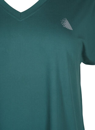 Zizzi Trænings t-shirt med v-hals, Bistro Green, Packshot image number 2