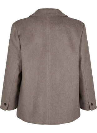 Zizzi Uld blazer med børstet tekstur, Desert Taupe Mel., Packshot image number 1