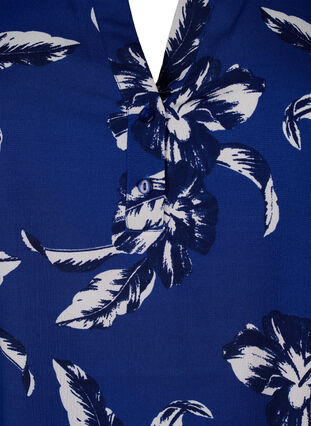 Zizzi FLASH - Langærmet bluse med print, Navy Blazer Flower, Packshot image number 2