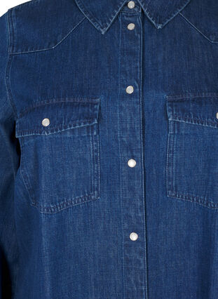 Zizzi Denimkjole med knapper, Medium Blue Denim, Packshot image number 2