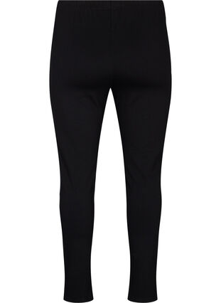 Zizzi Viskose leggings med slids foran, Black, Packshot image number 1