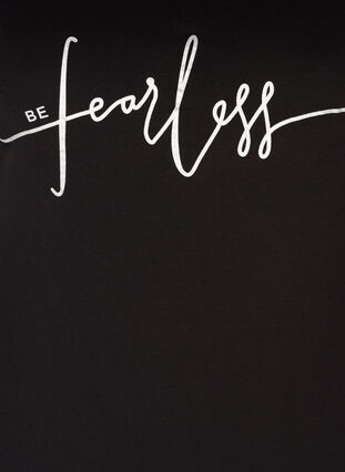 Zizzi T-shirt, Black Fearless, Packshot image number 2