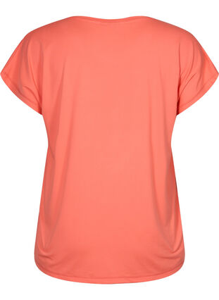 Zizzi Kortærmet trænings t-shirt, Living Coral, Packshot image number 1