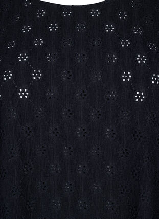 Zizzi Kortærmet bluse med hulmønster, Black, Packshot image number 2